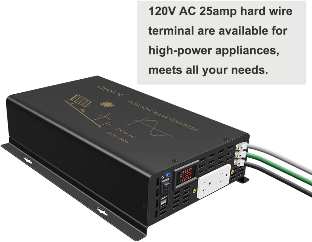 3000W Pure Sine Wave Solar Pow - огляд і ціна Inverter Pure Sine Wave 60Hz 120V 3000W